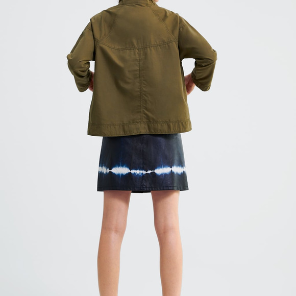 New ZARA Tie-Dye Mini Skirt Sz M Faux Leather - Picture 4 of 6